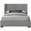 Meridian Furniture Oxford Grey Linen Textured Fabric Queen Bed