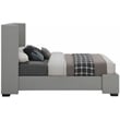 Meridian Furniture Oxford Grey Linen Textured Fabric Queen Bed