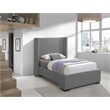 Meridian Furniture Oxford Grey Linen Textured Fabric Twin Bed