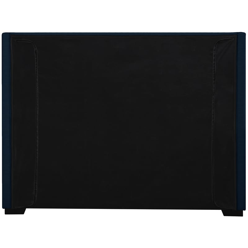 Meridian Furniture Oxford Navy Linen Textured Fabric King Bed