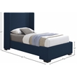 Meridian Furniture Oxford Navy Linen Textured Fabric Twin Bed