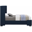 Meridian Furniture Oxford Navy Linen Textured Fabric Twin Bed