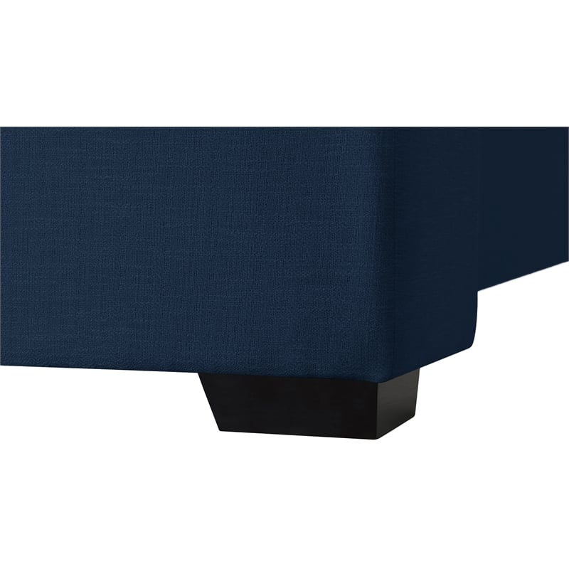 Meridian Furniture Oxford Navy Linen Textured Fabric Twin Bed