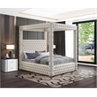 Meridian Furniture Royal Cream Velvet Queen Bed