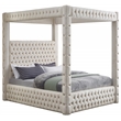Meridian Furniture Royal Cream Velvet Queen Bed