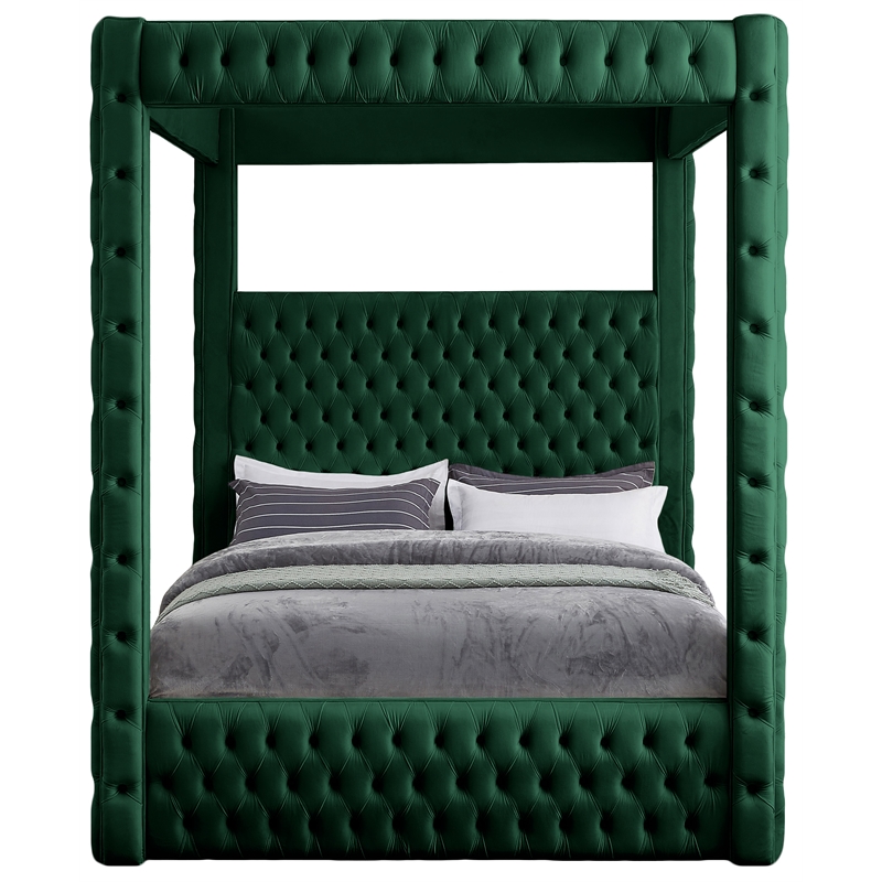 Meridian Furniture Royal Green Velvet Queen Bed