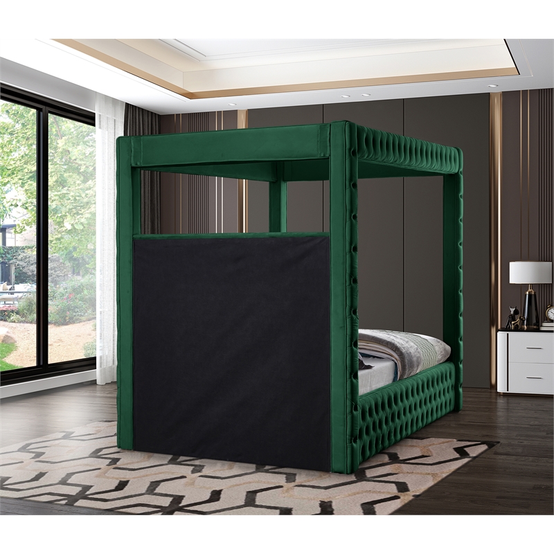 Meridian Furniture Royal Green Velvet Queen Bed