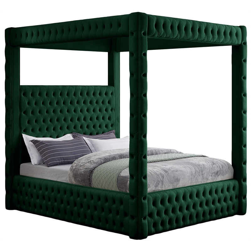 Meridian Furniture Royal Green Velvet Queen Bed