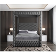 Meridian Furniture Royal Grey Velvet King Bed