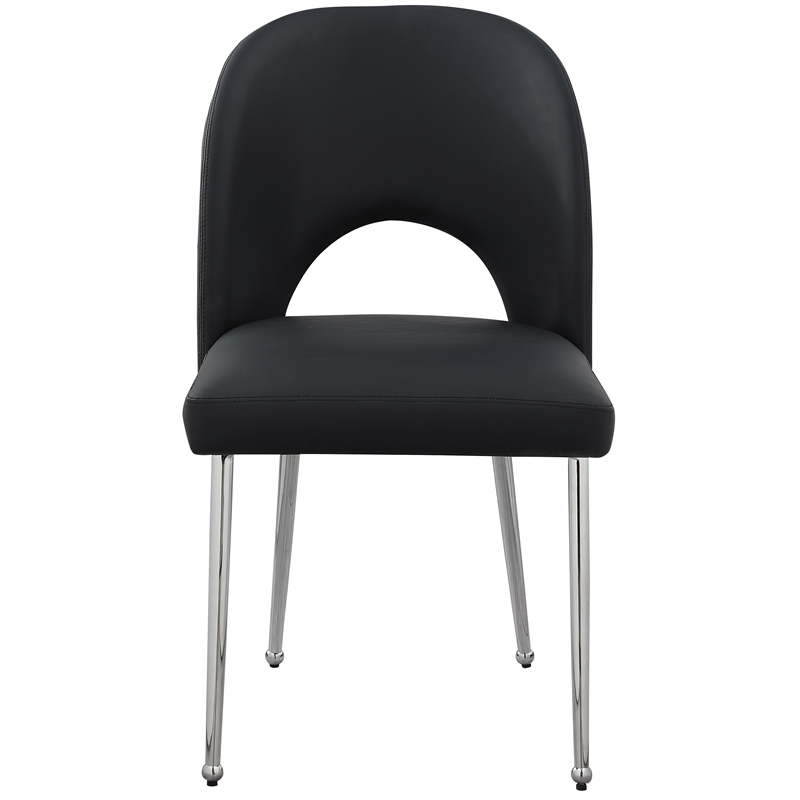 Meridian Furniture Logan Black Vegan Leather Dining Chair (Set of 2)