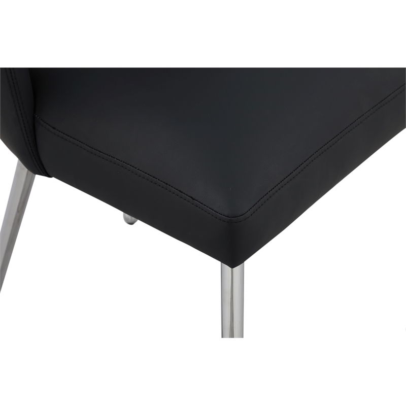 Meridian Furniture Logan Black Vegan Leather Dining Chair (Set of 2)