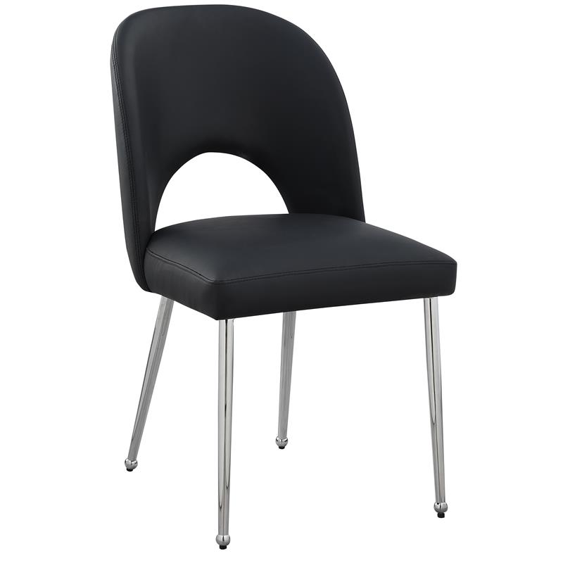 Meridian Furniture Logan Black Vegan Leather Dining Chair (Set of 2)