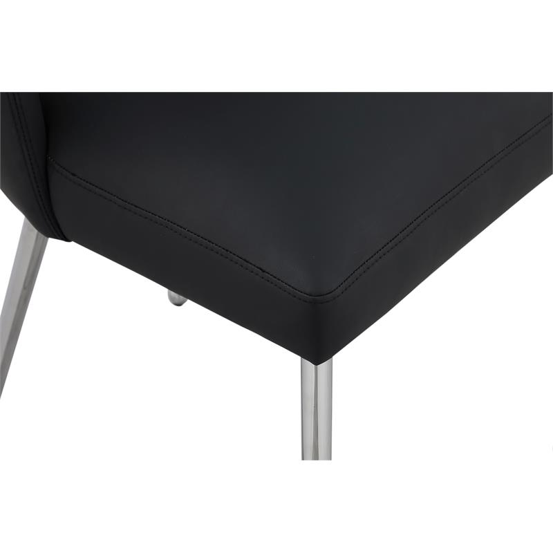 Meridian Furniture Logan Black Vegan Leather Dining Chair (Set of 2)
