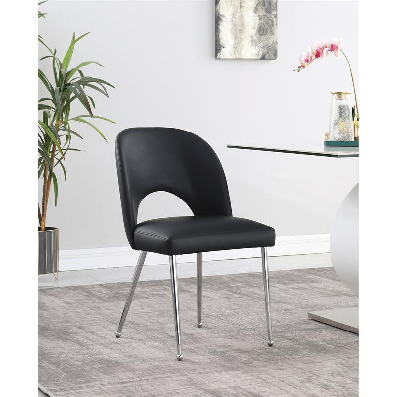 Meridian Furniture Logan Black Vegan Leather Dining Chair (Set of 2)