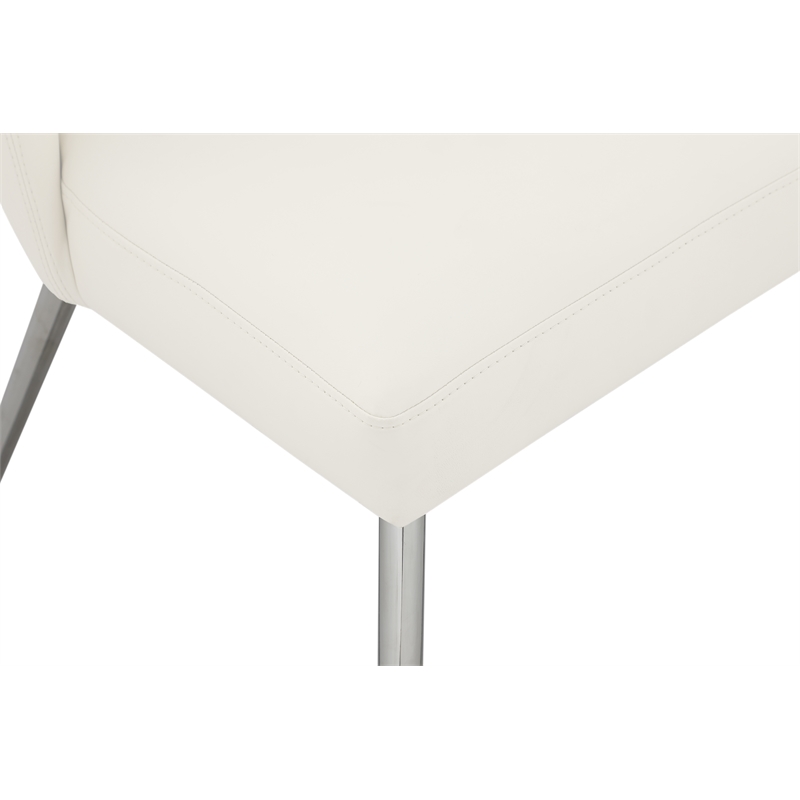 Meridian Furniture Logan Cream Vegan Leather Dining Chair (Set of 2)