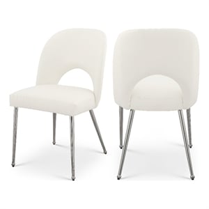 Meridian Furniture Logan Cream Vegan Leather Dining Chair (Set of 2)