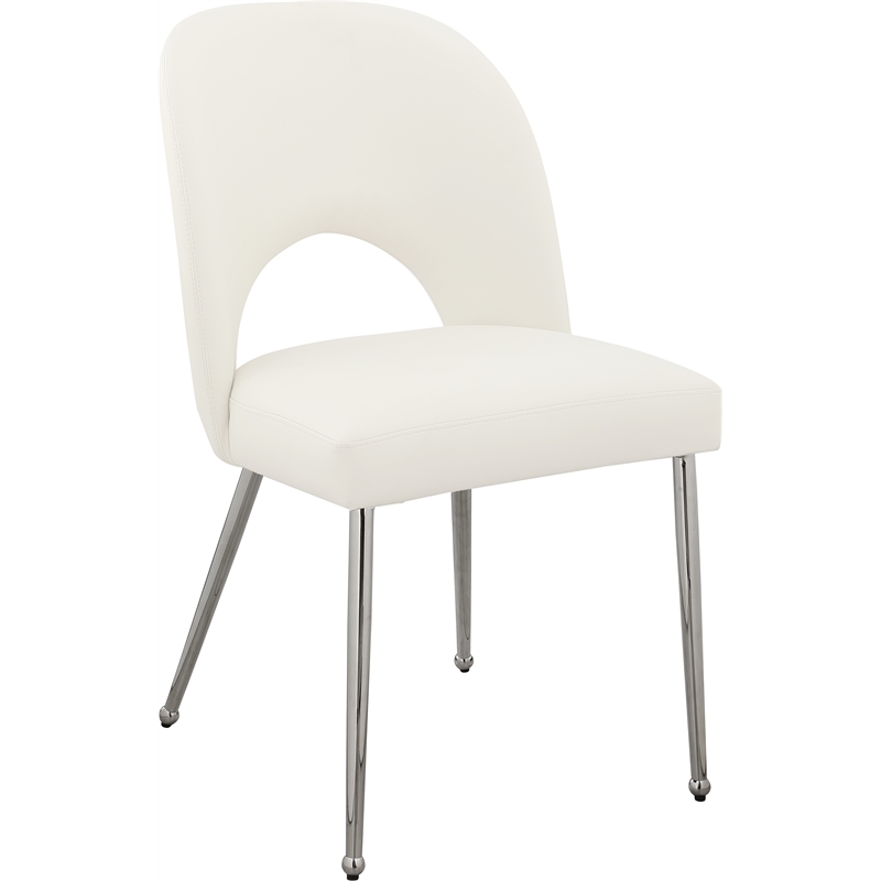 Meridian Furniture Logan Cream Vegan Leather Dining Chair (Set of 2)