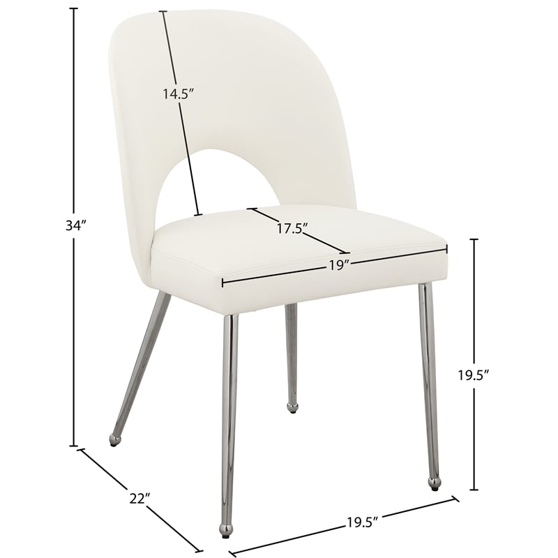 Meridian Furniture Logan Cream Vegan Leather Dining Chair (Set of 2)
