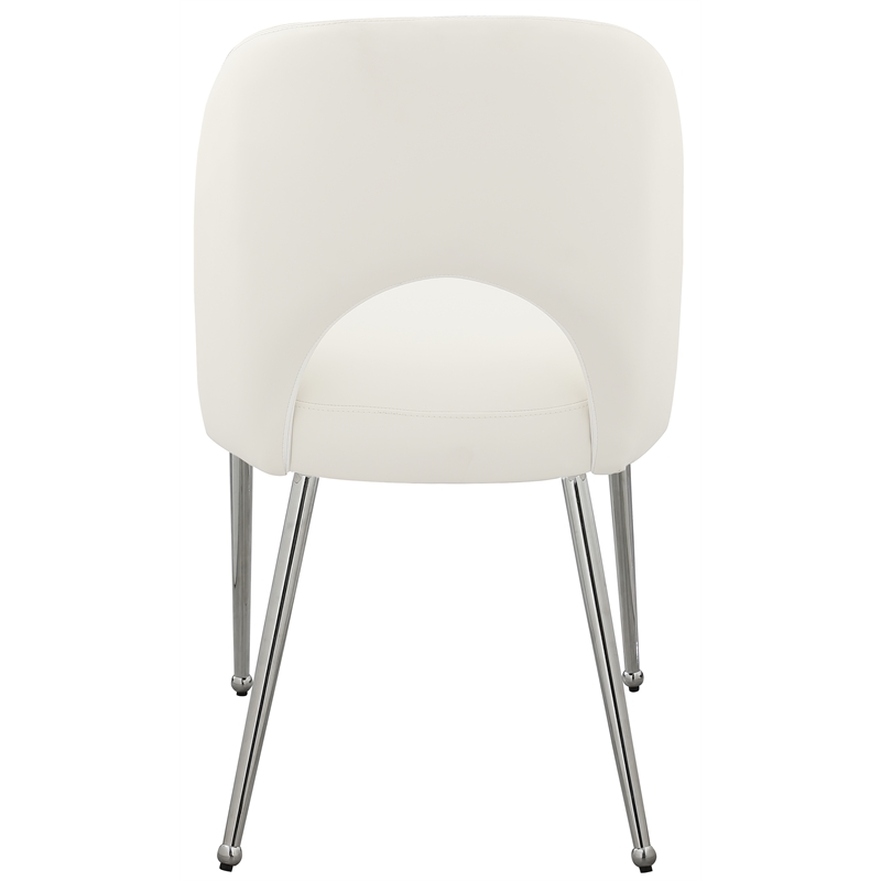 Meridian Furniture Logan Cream Vegan Leather Dining Chair (Set of 2)