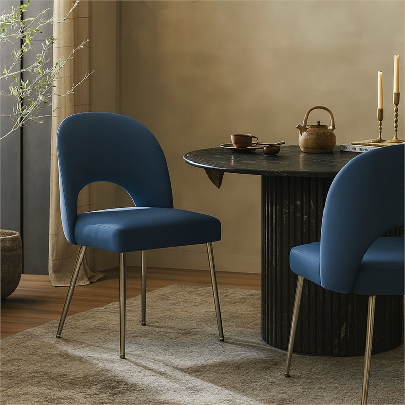 Meridian Furniture Logan Navy Vegan Leather Dining Chair