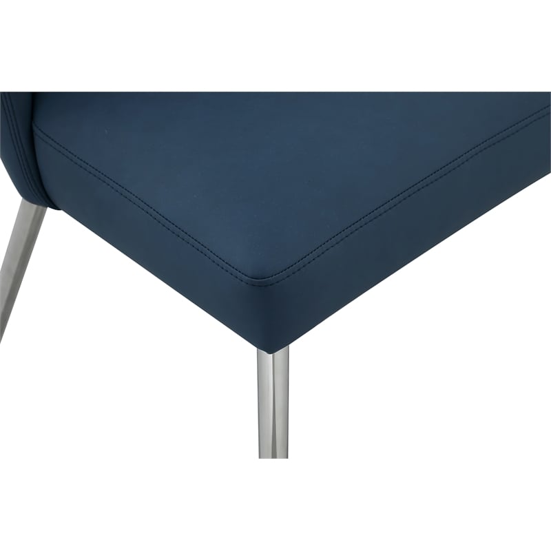 Meridian Furniture Logan Navy Vegan Leather Dining Chair