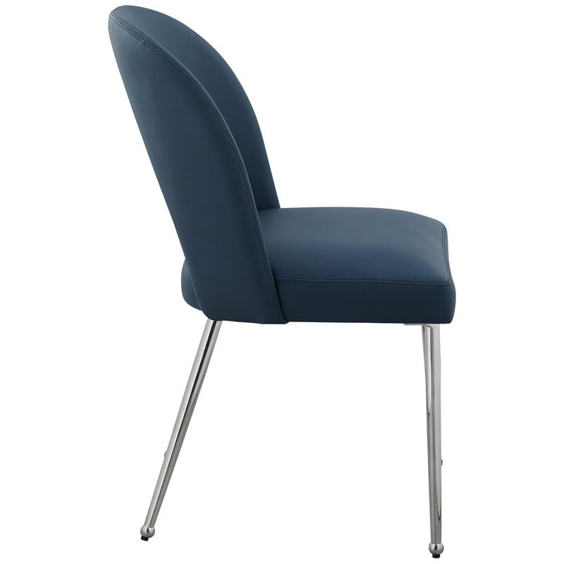 Meridian Furniture Logan Navy Vegan Leather Dining Chair