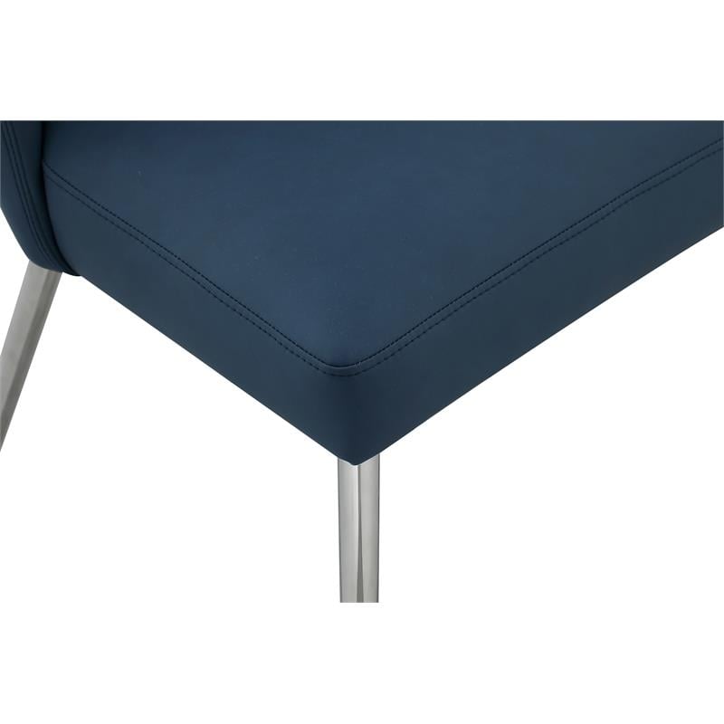 Meridian Furniture Logan Navy Vegan Leather Dining Chair