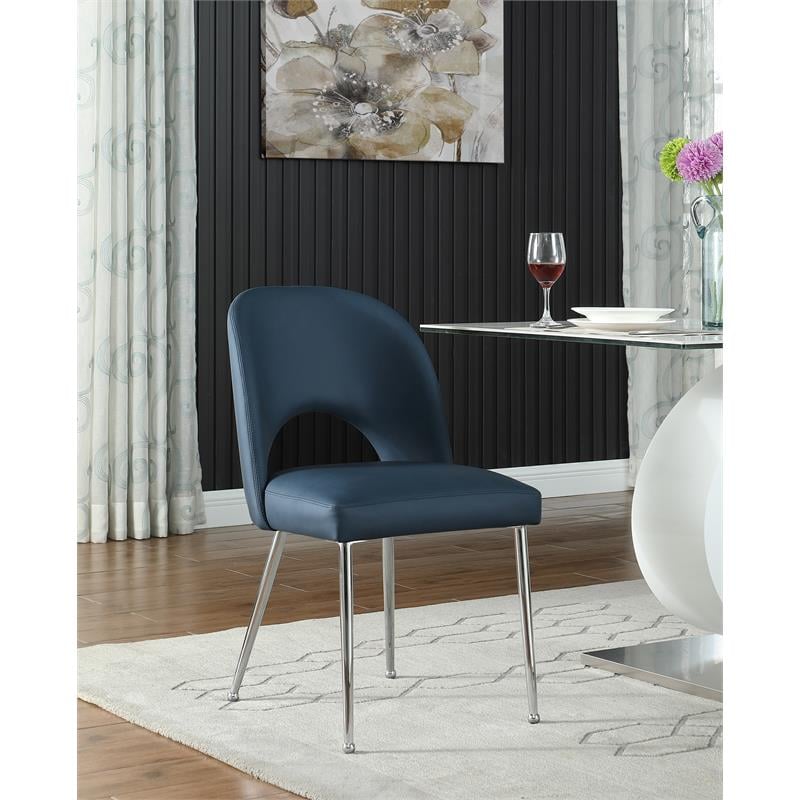 Meridian Furniture Logan Navy Vegan Leather Dining Chair