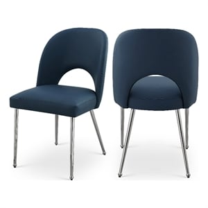 Meridian Furniture Logan Navy Vegan Leather Dining Chair