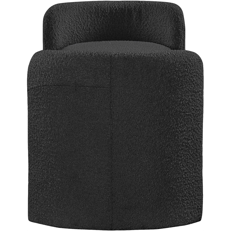 Meridian Furniture Peyton Black Boucle Fabric Bench