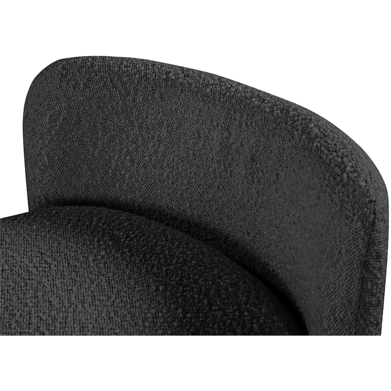 Meridian Furniture Peyton Black Boucle Fabric Bench