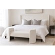 Meridian Furniture Peyton Cream Boucle Fabric Bench