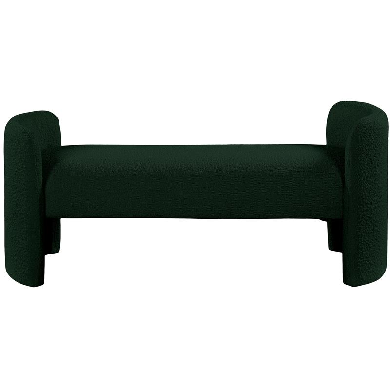 Meridian Furniture Peyton Green Boucle Fabric Bench