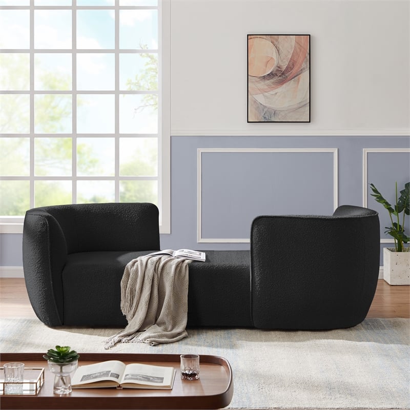 Meridian Furniture Hilton Black Fabric Chaise
