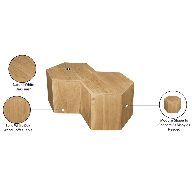 Meridian Furniture Eternal 2-Pc. Natural Oak Wood Coffee Table