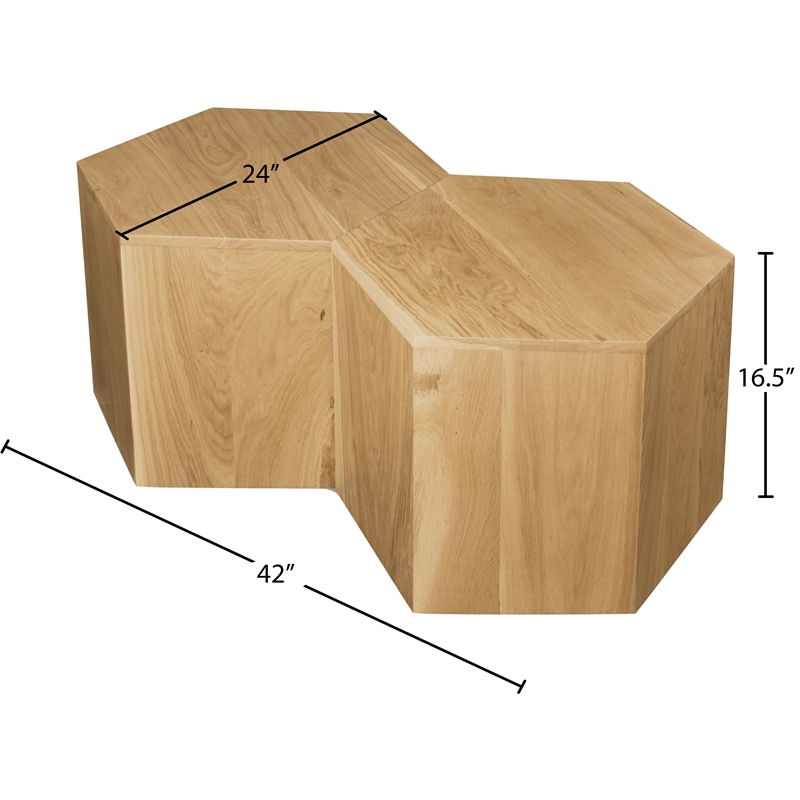 Meridian Furniture Eternal 2-Pc. Natural Oak Wood Coffee Table