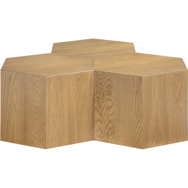 Meridian Furniture Eternal 3-Pc. Natural Oak Wood Coffee Table