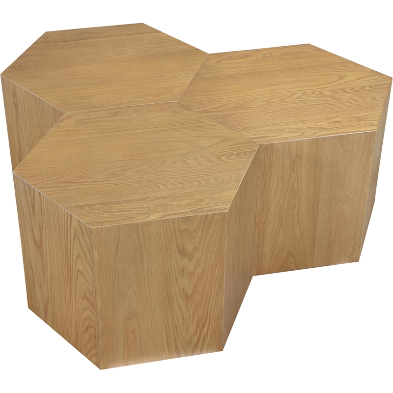 Meridian Furniture Eternal 3-Pc. Natural Oak Wood Coffee Table