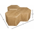 Meridian Furniture Eternal 3-Pc. Natural Oak Wood Coffee Table