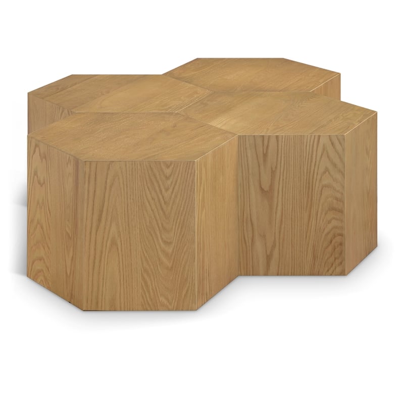 Meridian Furniture Eternal 4-Pc. Natural Oak Wood Coffee Table