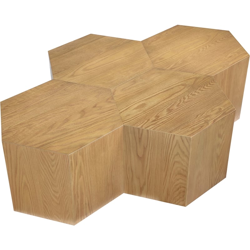 Meridian Furniture Eternal 4-Pc. Natural Oak Wood Coffee Table