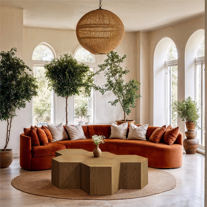Meridian Furniture Eternal 5-Pc. Natural Oak Wood Coffee Table