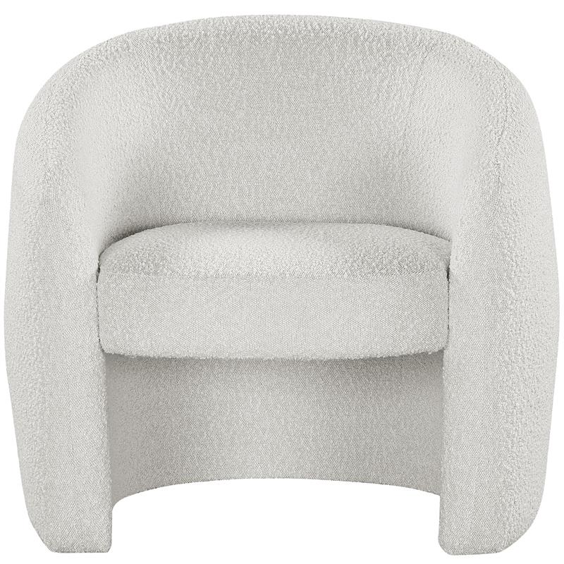 Meridian Furniture Acadia Cream Boucle Fabric Accent Chair