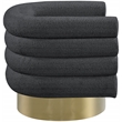 Meridian Furniture Tessa Black Boucle Fabric Swivel Accent Chair