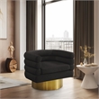 Meridian Furniture Tessa Black Boucle Fabric Swivel Accent Chair