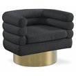 Meridian Furniture Tessa Black Boucle Fabric Swivel Accent Chair