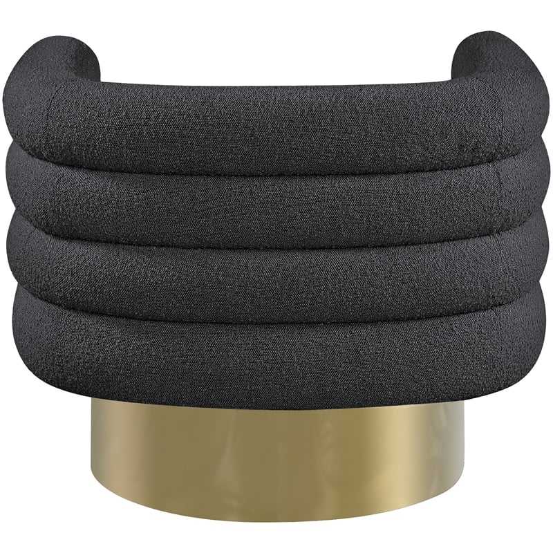 Meridian Furniture Tessa Black Boucle Fabric Swivel Accent Chair