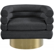 Meridian Furniture Tessa Black Boucle Fabric Swivel Accent Chair