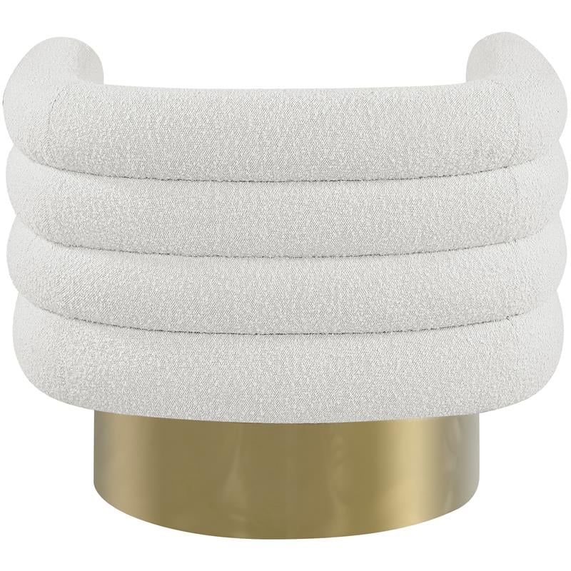 Meridian Furniture Tessa Cream Boucle Fabric Swivel Accent Chair