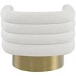 Meridian Furniture Tessa Cream Boucle Fabric Swivel Accent Chair